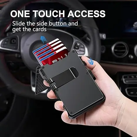 Wallet open showing card fan